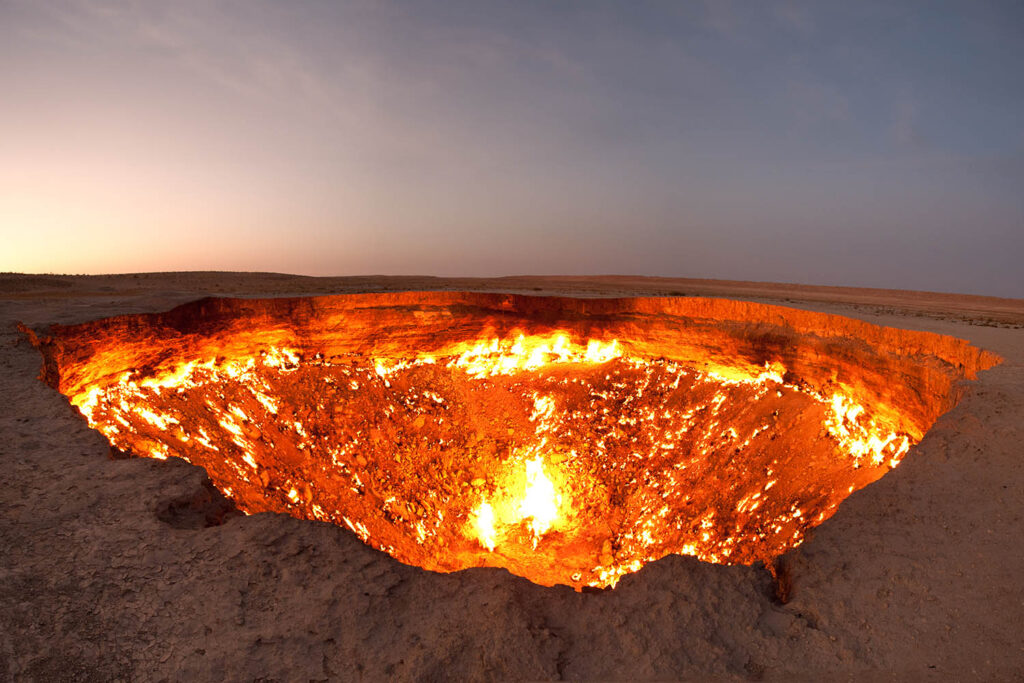 Burning crater is gradually running out of fuel