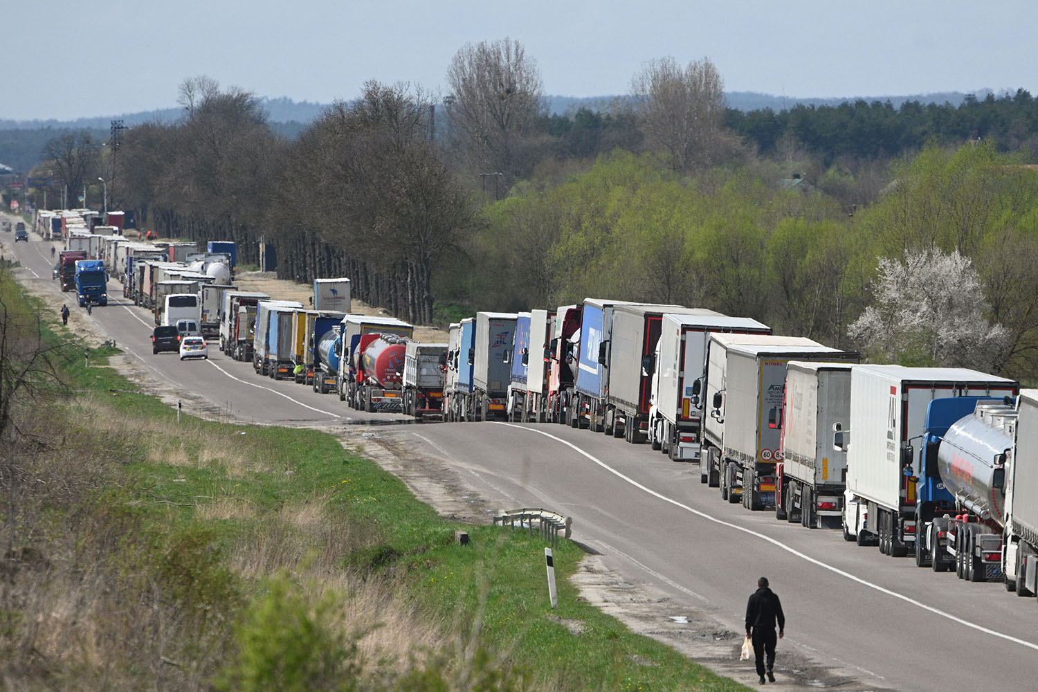 Polish truckers protest