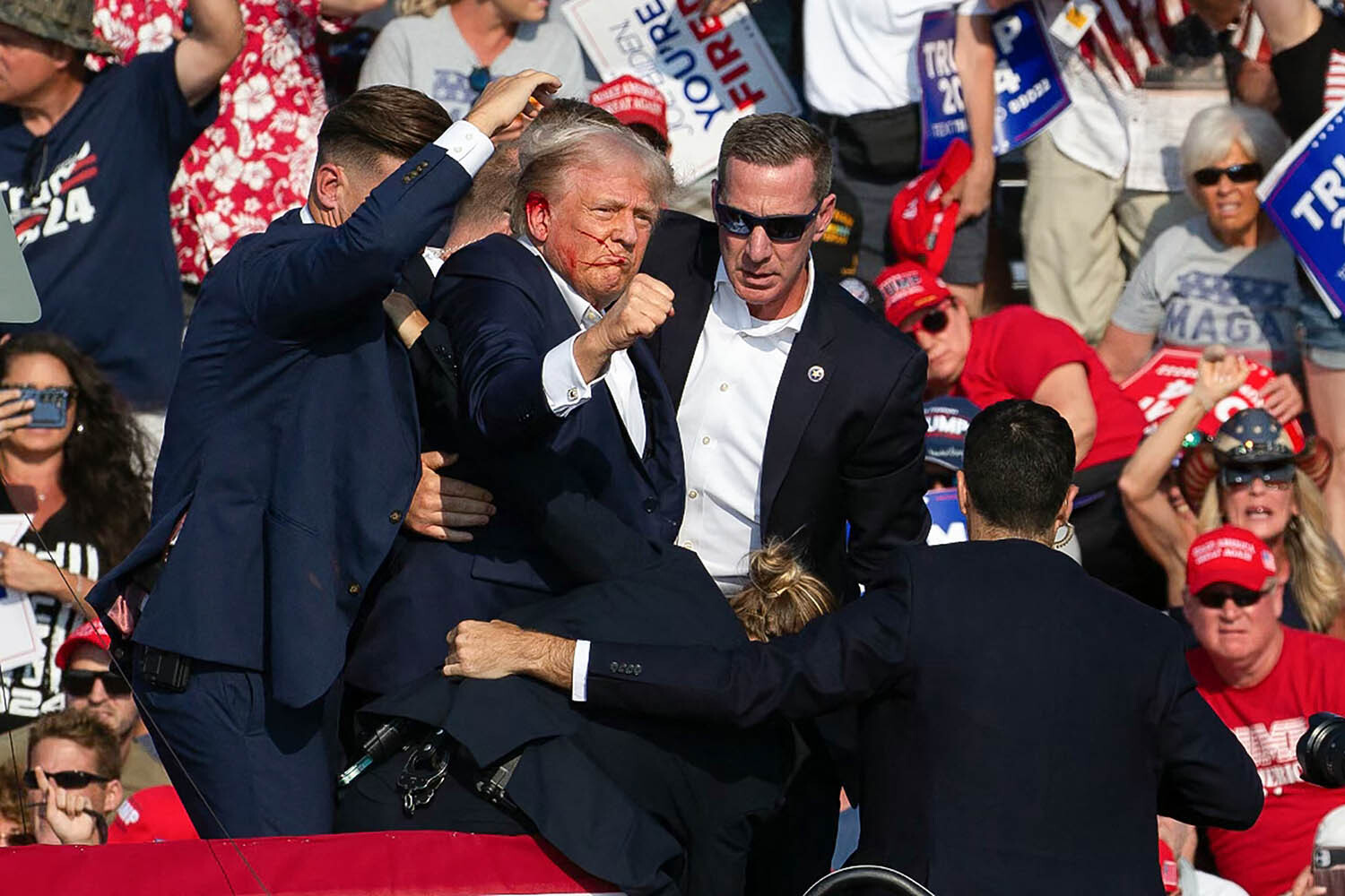 Trump becomes a sympathy figure in five lethal seconds