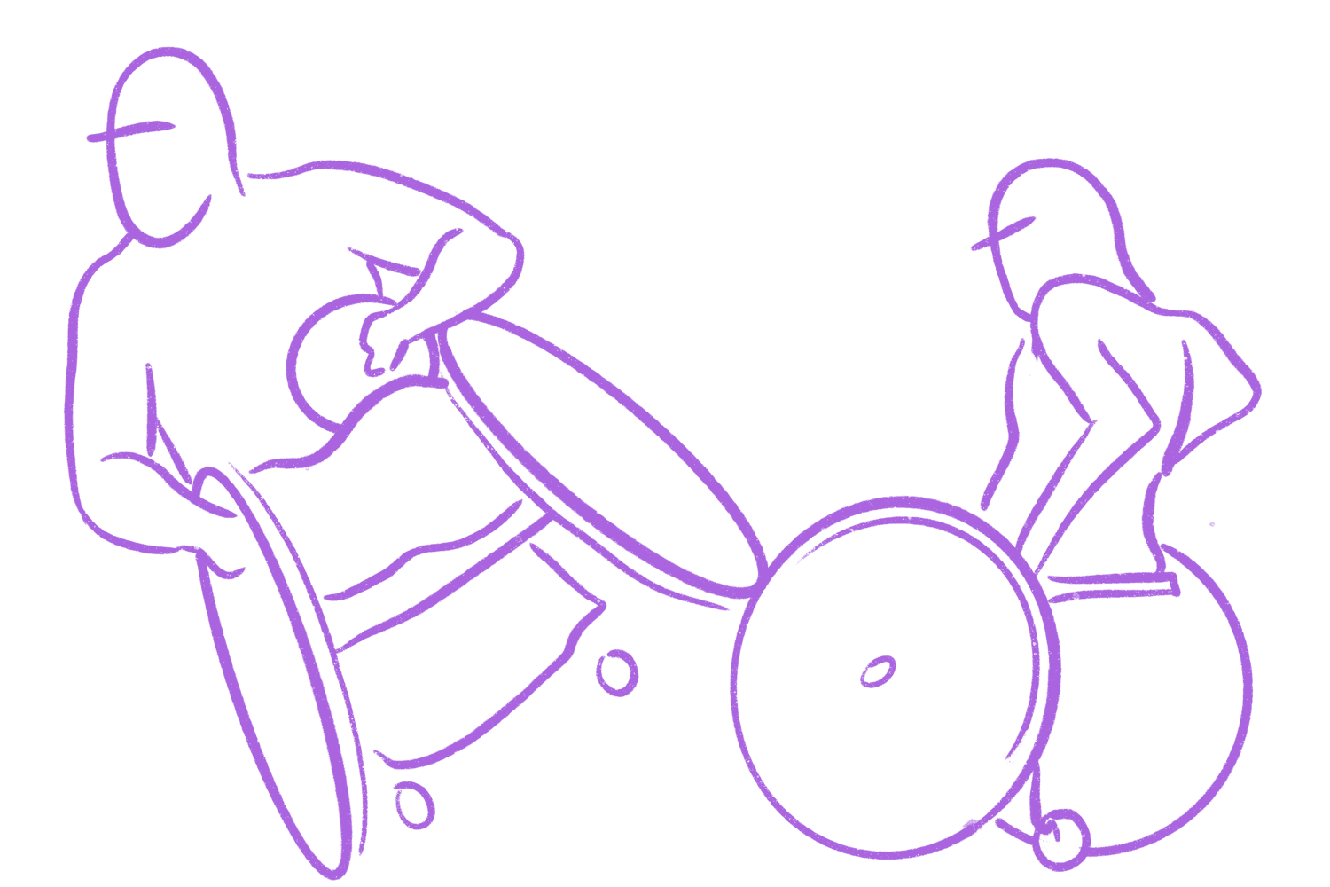Wheelchair rugby – pass the opposition using agility, or force